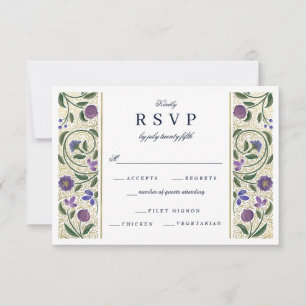Illuminierte Hochzeits-RSVP mit Bordüre RSVP Karte