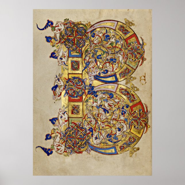 Illuminierte Initial B von Montecassino Poster (Vorne)