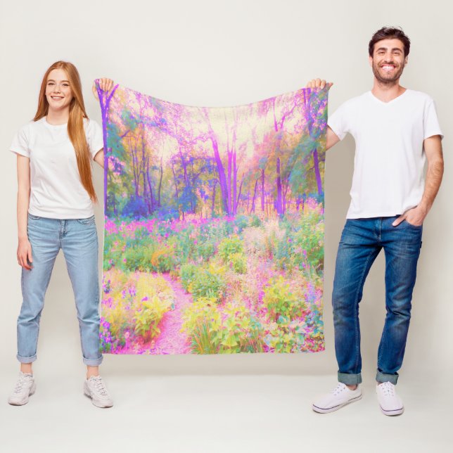 Illuminierte Landschaft in Rosa und Korallengarten Fleecedecke (Beispiel)