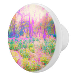 Illuminierte Landschaft in Rosa und Korallengarten Keramikknauf