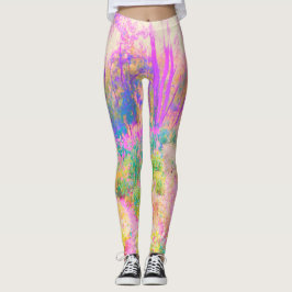 Illuminierte Landschaft in Rosa und Korallengarten Leggings