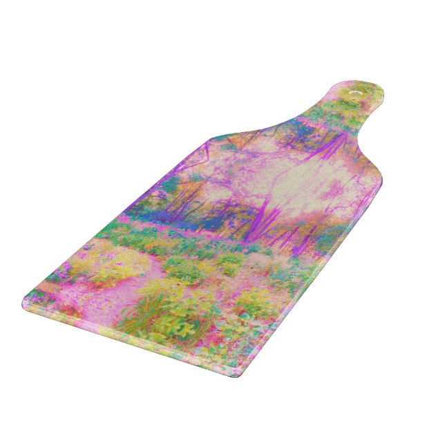 Illuminierte Landschaft in Rosa und Korallengarten Schneidebrett (Ecke)