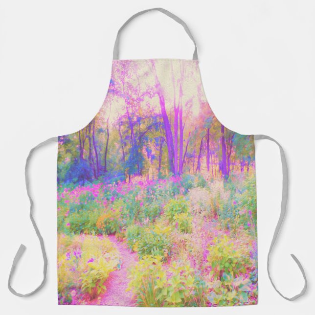 Illuminierte Landschaft in Rosa und Korallengarten Schürze (Vorderseite)