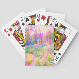 Illuminierte Landschaft in Rosa und Korallengarten Spielkarten