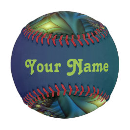 Illuminierte moderne blaue lila Fraktal Kunstname Baseball