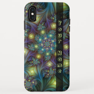Illuminierte moderne blaue lila Fraktal Kunstname Case-Mate iPhone Hülle