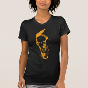 Illuminierte Skull Orange Paint Creation T-Shirt
