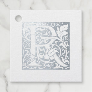 Illuminierter Buchstabe R Monogramm Silberhochzeit Geschenkanhänger