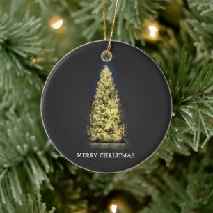 Illuminierter Weihnachtsbaum Keramik Ornament