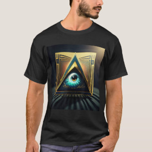 Illuminiertes Auge und Pyramidengrafikpul T-Shirt