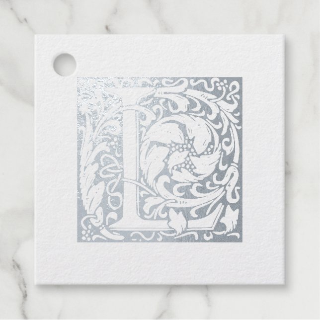 Illuminiertes Letter L Silver Anniversary Monogram Geschenkanhänger (Vorderseite)