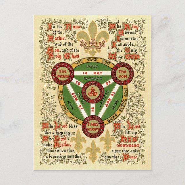Illuminiertes Manuskript der Dreifaltigkeit Postkarte (Vorderseite)