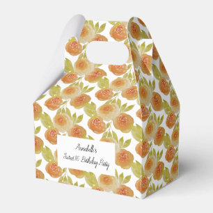 illusima Aquarell-Aprikosen-Blumenrosen Sweet 16 Geschenkschachtel