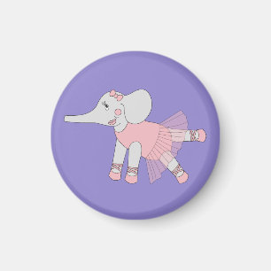 illusima Ballerina Elephant Light Lila Magnet