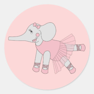 illusima Ballerina Elephant Light Pink Runder Aufkleber