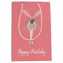 illusima Ballerina Fairy Peach mit Text Mittlere Geschenktüte