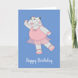 illusima Ballerina Hippo Blue Geburtstag Karte