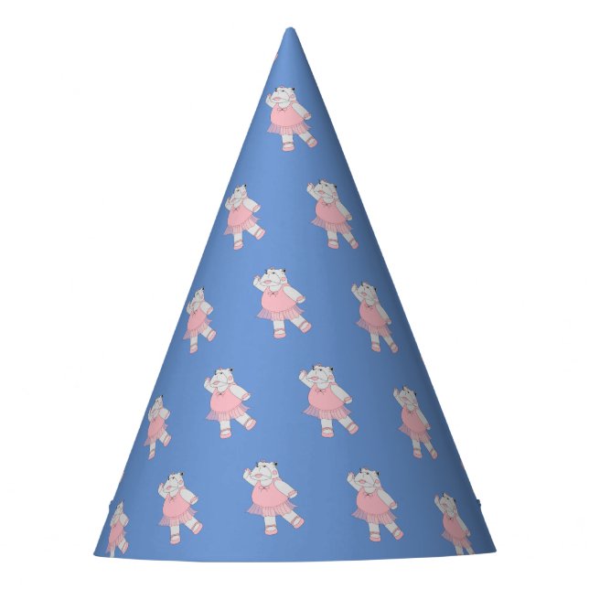 illusima Ballerina Hippo Blue Partyhütchen (Vorderseite)