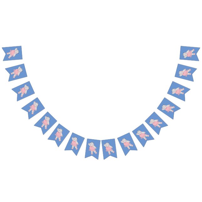 illusima Ballerina Hippo Blue Wimpelkette (Alle)
