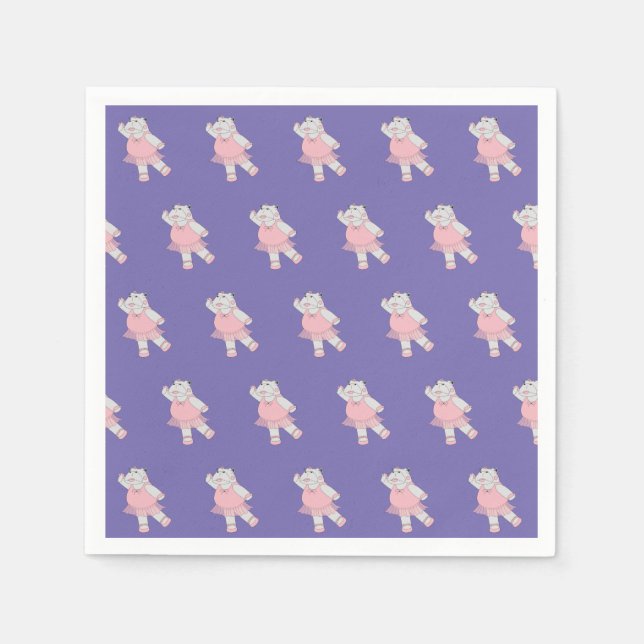 illusima Ballerina Hippo Lila Serviette (Vorderseite)