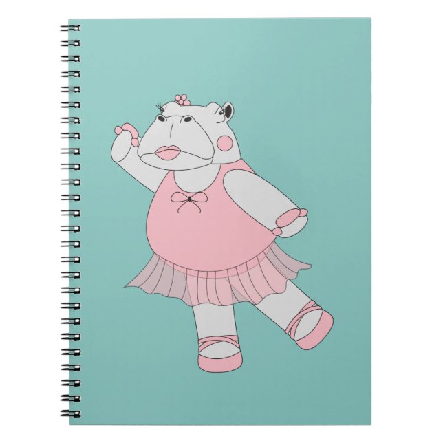 illusima Ballerina Hippo Notizblock (Vorderseite)