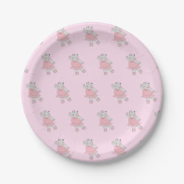 illusima Ballerina Hippo Pastel Pink Pappteller
