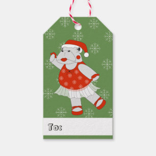 illusima Ballerina Hippo Weihnachten Schneeflocken Geschenkanhänger