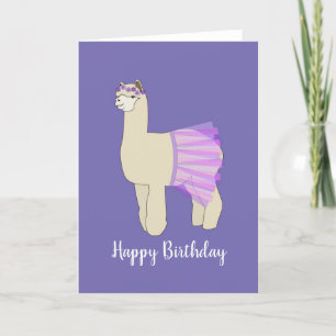 illusima Ballerina Llama Dark Lila Geburtstag Karte