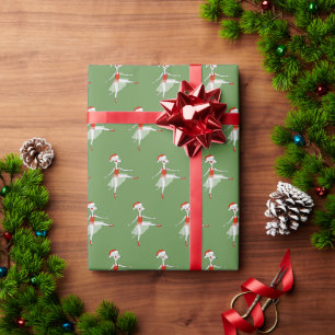 illusima Ballerina Maus Weihnachten Grün Geschenkpapier