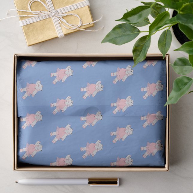 illusima Ballerina Nilpferd Blau Seidenpapier (Geschenk)