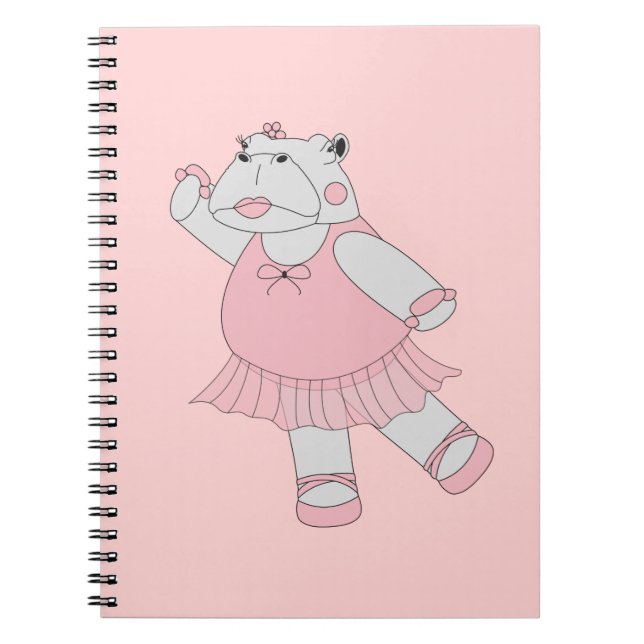 illusima Ballerina Nilpferd Hellrosa Notizblock (Vorderseite)