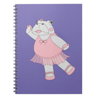 illusima Ballerina Nilpferd Lila Notizblock
