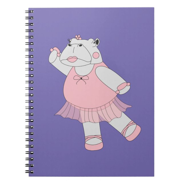 illusima Ballerina Nilpferd Lila Notizblock (Vorderseite)