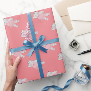 illusima Ballerina Nilpferd Pfirsich Geschenkpapier