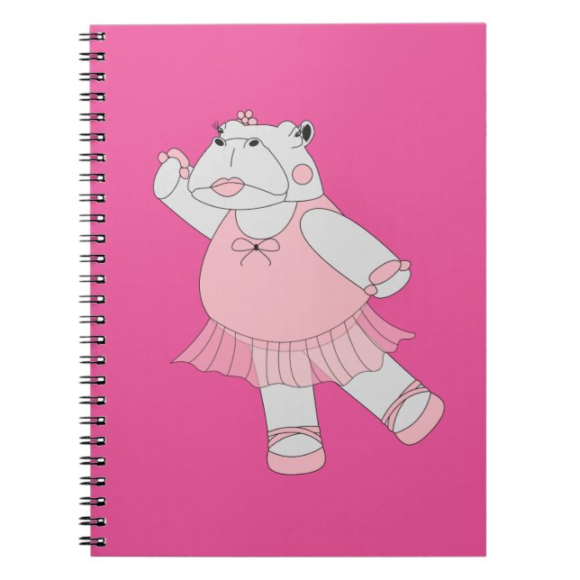 illusima Ballerina Nilpferd Rosa Notizblock (Vorderseite)