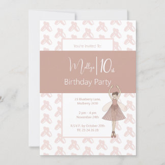 illusima Ballerina Pink Fairy 10. Geburtstag Einladung