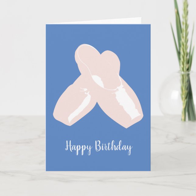 illusima Ballerina Point Schuhe Blue Birthday Card Karte (Vorderseite)