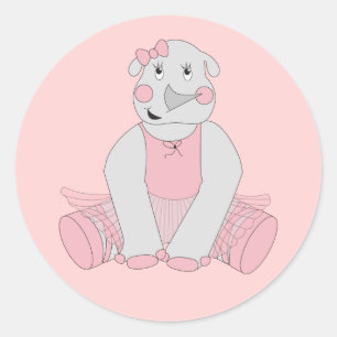 illusima Ballerina Rhino Light Pink Runder Aufkleber