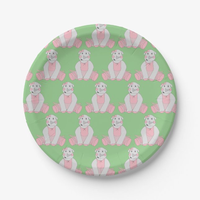 illusima Ballerina Rhino Pappteller (Vorderseite)
