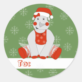 illusima Ballerina Rhino Weihnachtsschneeflocken Runder Aufkleber