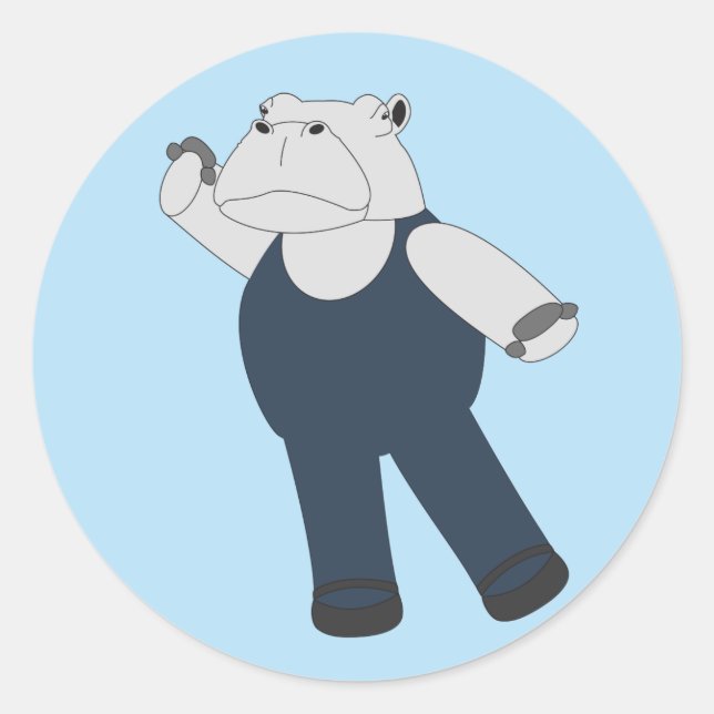Illusima Ballet Hippo Runder Aufkleber (Vorderseite)