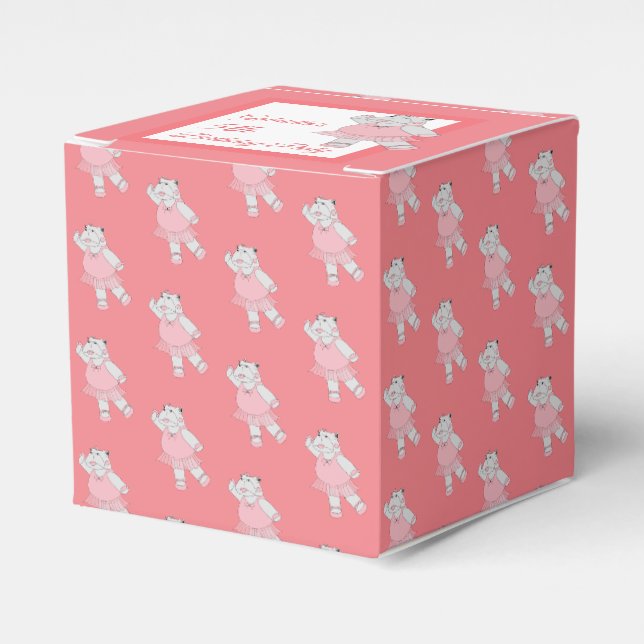 illusima Ballett Nilpferd Muster Pfirsich Geburtst Geschenkschachtel (Vorderseite)