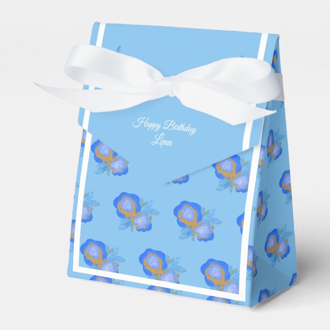 illusima Blue Golden Rose Blue Birthday Geschenk/ Geschenkschachtel (Vorderseite)