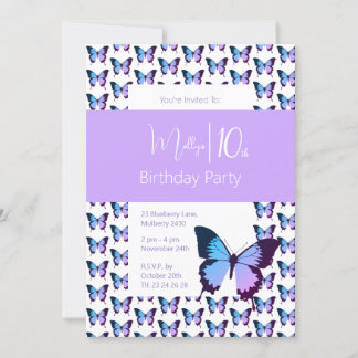 illusima Butterfly Muster 10. Geburtstag Einladung