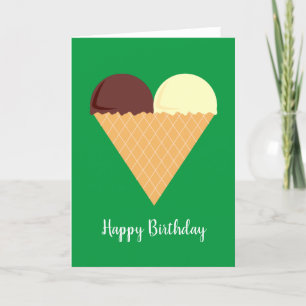 illusima Choc Banana Ice-Cream Green Geburtstagska Karte