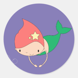 illusima Cotton Candy Mermaid Lila Runder Aufkleber