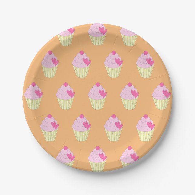 illusima dekoriert Cupcakes Pappteller (Vorderseite)