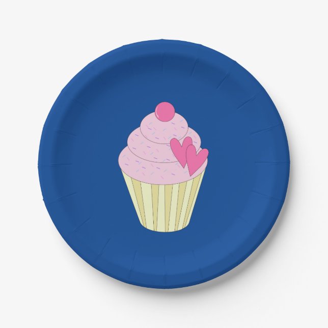 illusima dekoriert Cupcakes Pappteller (Vorderseite)