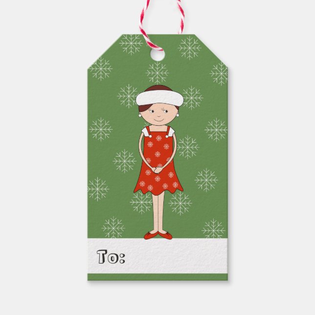 illusima Girl - Snowflake Dress Weihnachten Geschenkanhänger (Vorderseite)