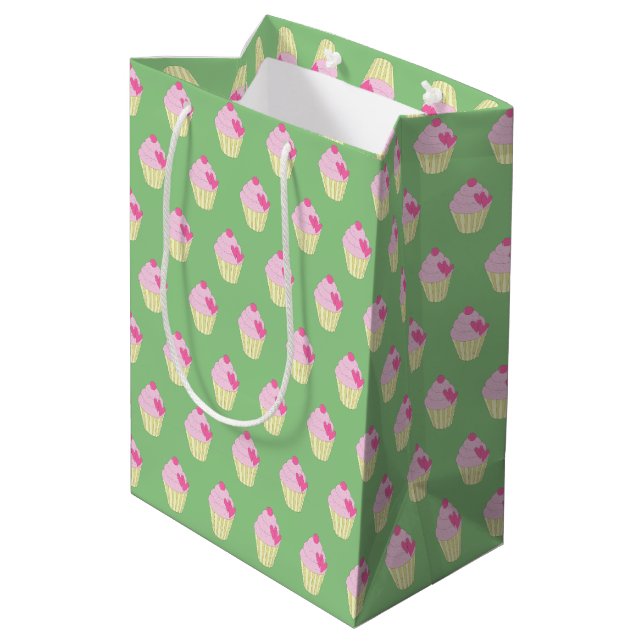 illusima Green Mittlere Geschenktüte (Rückseite Schrägansicht)